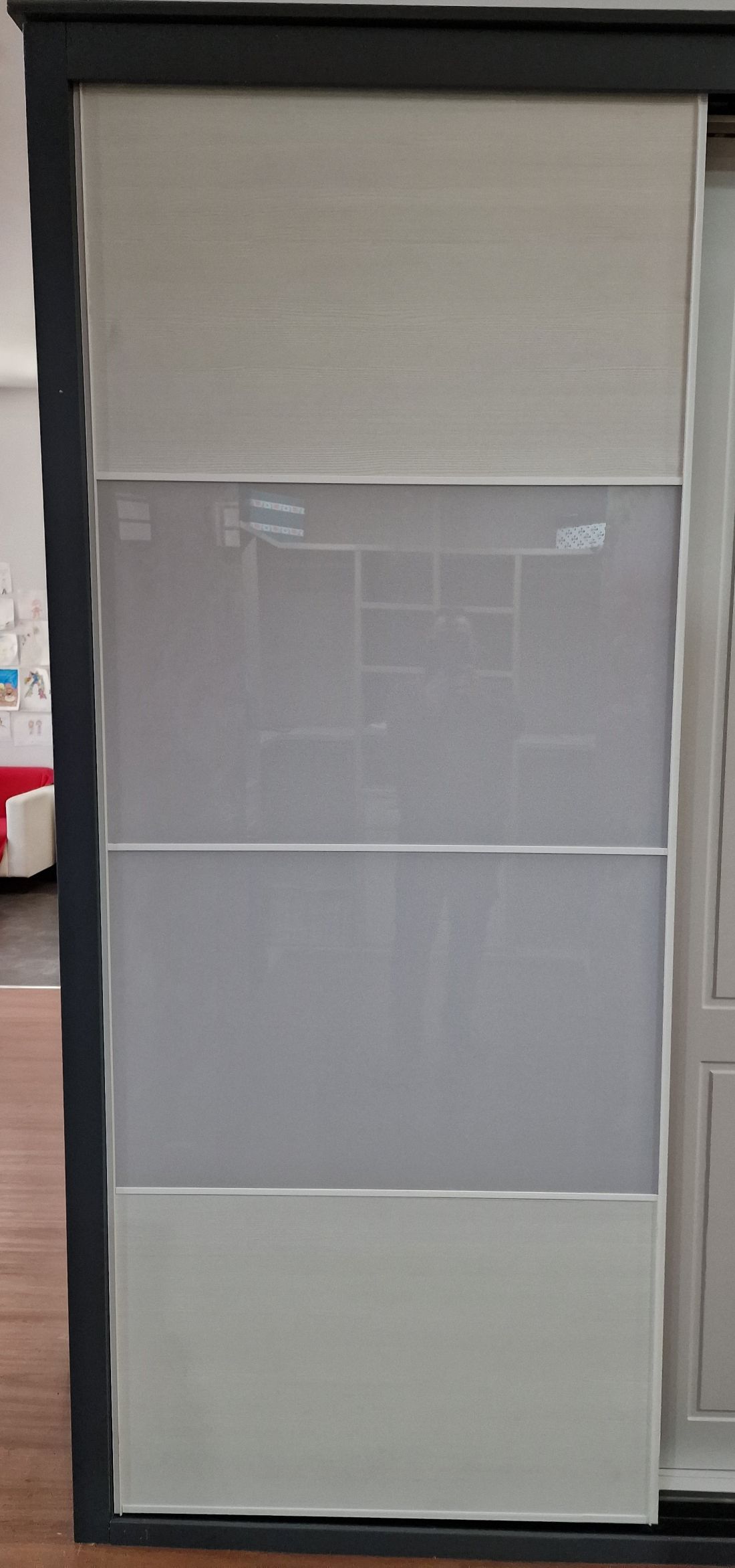 FC49 FRENTE CORREDERO ECO LACADO BLANCO Y CRISTAL LACADO BLANCO