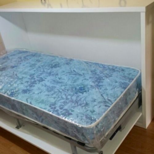 MU8 DETALLE CAMA ABATIBLE HORIZONTAL LACADA BLANCA ABIERTA